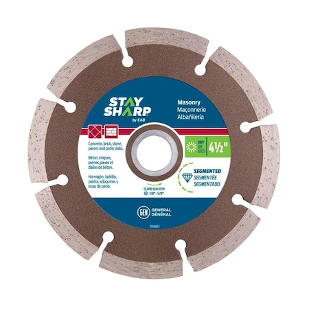 Stay Sharp 4.5 in. Segmented Rim Concrete Bronze Diamond Blade - Recyclable 2118812